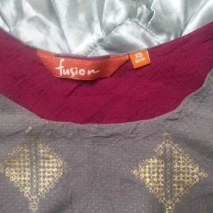 Stylish Grey &amp; Pink Layered top