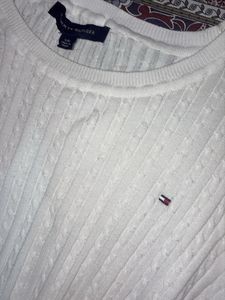Tommy Hilfiger White Cable Knit Sweater