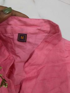 Pink Embroidered Kurta