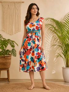 Vibrant Floral Midi Dress