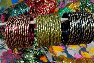 combo Colorful Glass Bangles Set