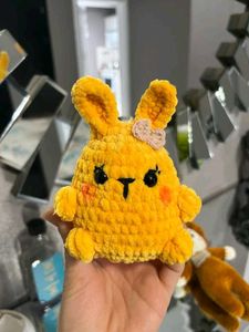 Handmade Crocheted Yellow Bunny Plush