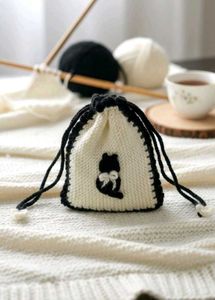 Handmade Cat Drawstring Pouch 🆕😺