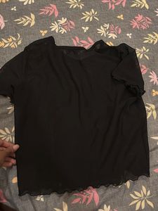 HOLLISTER Sheer Black Mesh Top