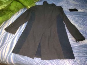 men coat winter korean navy blue