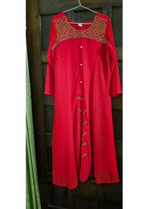 A Line Kurta Like Frock Having Front Cut Design