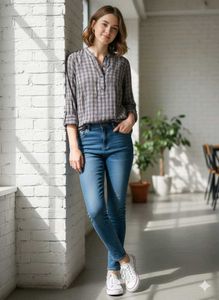Plaid Button-Up Long Sleeve Shirt