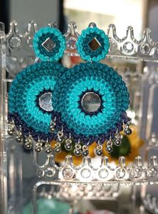Traditional Crochet Dangle Earrings(Navratri)