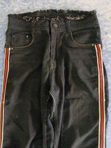 Black Jeans with Side Stripe