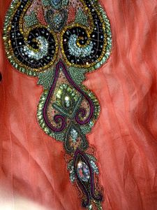A Full Neck Embroidery Designs Net Frock 😘🥰😍