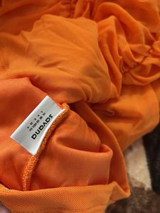 Vibrant Orange Ruched Off-Shoulder Dress