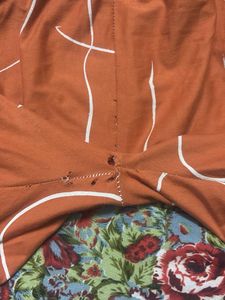 Trendy Orange Abstract Print Shorts