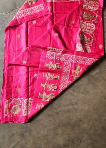 Vibrant Pink sami pure slik Saree with Traditional