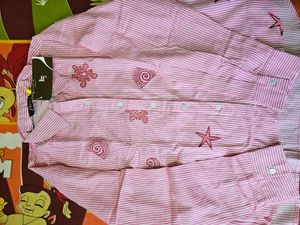 ✨ NEW WITH TAG | PINK STRIPED EMBROIDERED SHIRT ✨