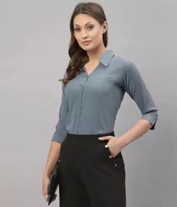 Stylish Grey Button-Up Shirt