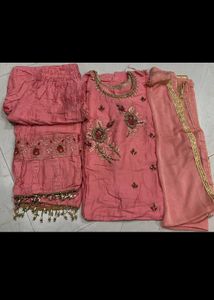 Embroidered Pink Kurta