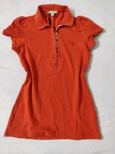 Burberry Orange Polo T-Shirt