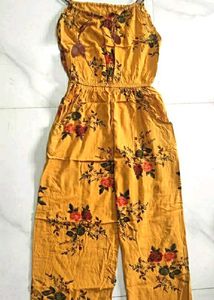 Women's Yellow Floral Jumpsuit
