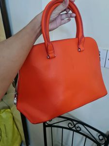 Zara monochrome orange city bag