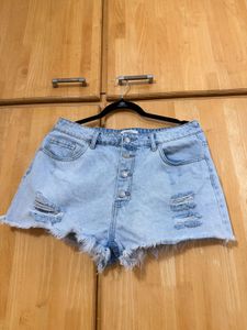 Distressed Denim Shorts