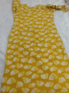 Yellow Printed Kurta Set