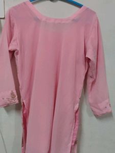 Beautiful Pink hemdwork Kurta Set