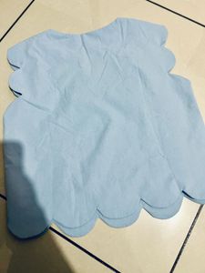 Light Blue Scalloped Blouse