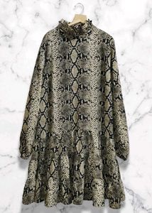 Snakeskin Print Tiered Dress