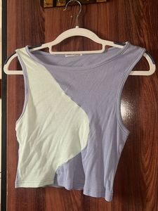 Patchwork Ribbed Crop Tank Top