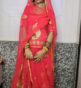 Beautiful Red Rajputi Lehenga Choli Set