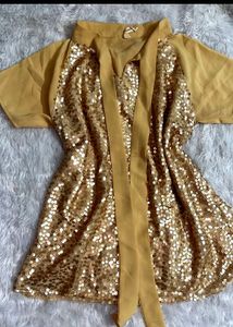 Y2K Sparkling Gold Sequin Top✨✨