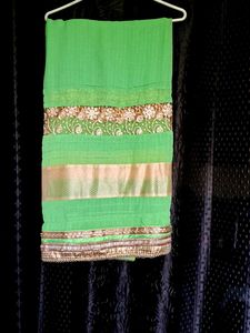 Green saree with blouse