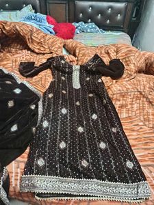 Elegant Brown Velvet Kurta Set