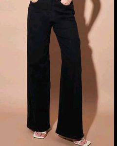 BLACK WIDE LEG JEANS
