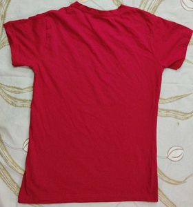 Women's Red 'Just Breathe' Graphic T-Shirt