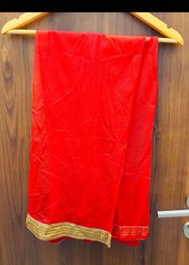 Red Kurta Set with Skirt and Dupatta