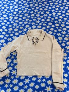 Unique Cream Long Sleeve Top