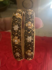 Exquisite Enamelled Gold Bangles
