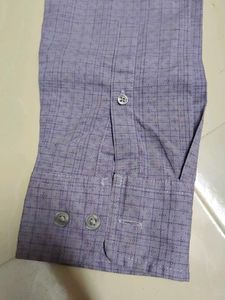 Men's Purple Checkered Long Sleeve Shirt