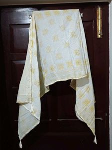 Yellow Printed Kurta with Dupatta