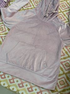 Soft Pink Velour Hoodie