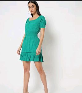 lee cooper Green Dress with Eyelet Detail