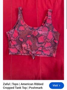 ZAFUL Trendy Snake Print Cropped Top