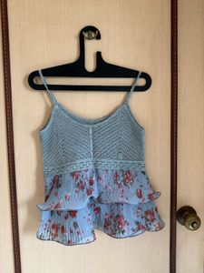 Crochet Floral Tiered Cami Top