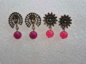 Antique Earrings with Beads Drops - Unused