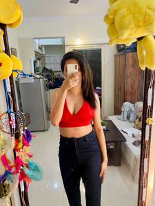 Red Backless Crop Top