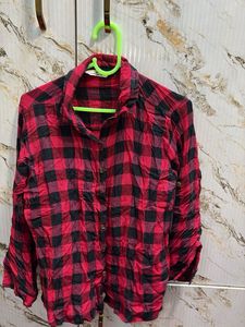 Classic Red & Black Plaid Button-Up Shirt