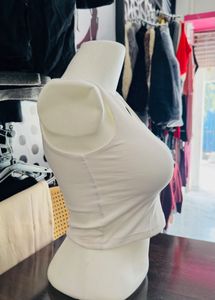 Cream Crop Tank Top