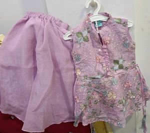 Beautiful Embroidered Kurta with Skirt