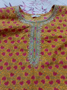 Heart Print Kurta+ green kurta set